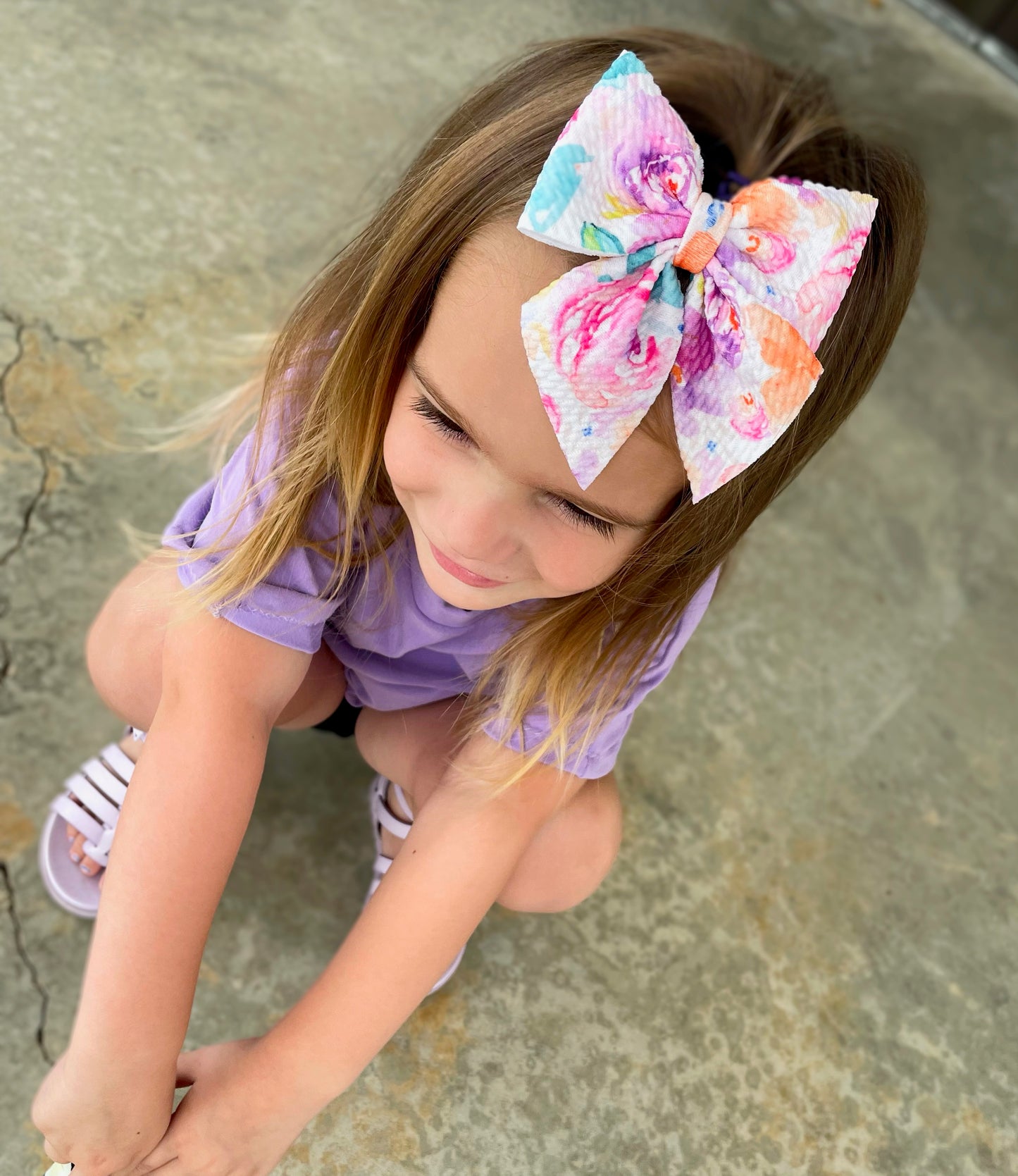 Spring Floral Sailor Bow