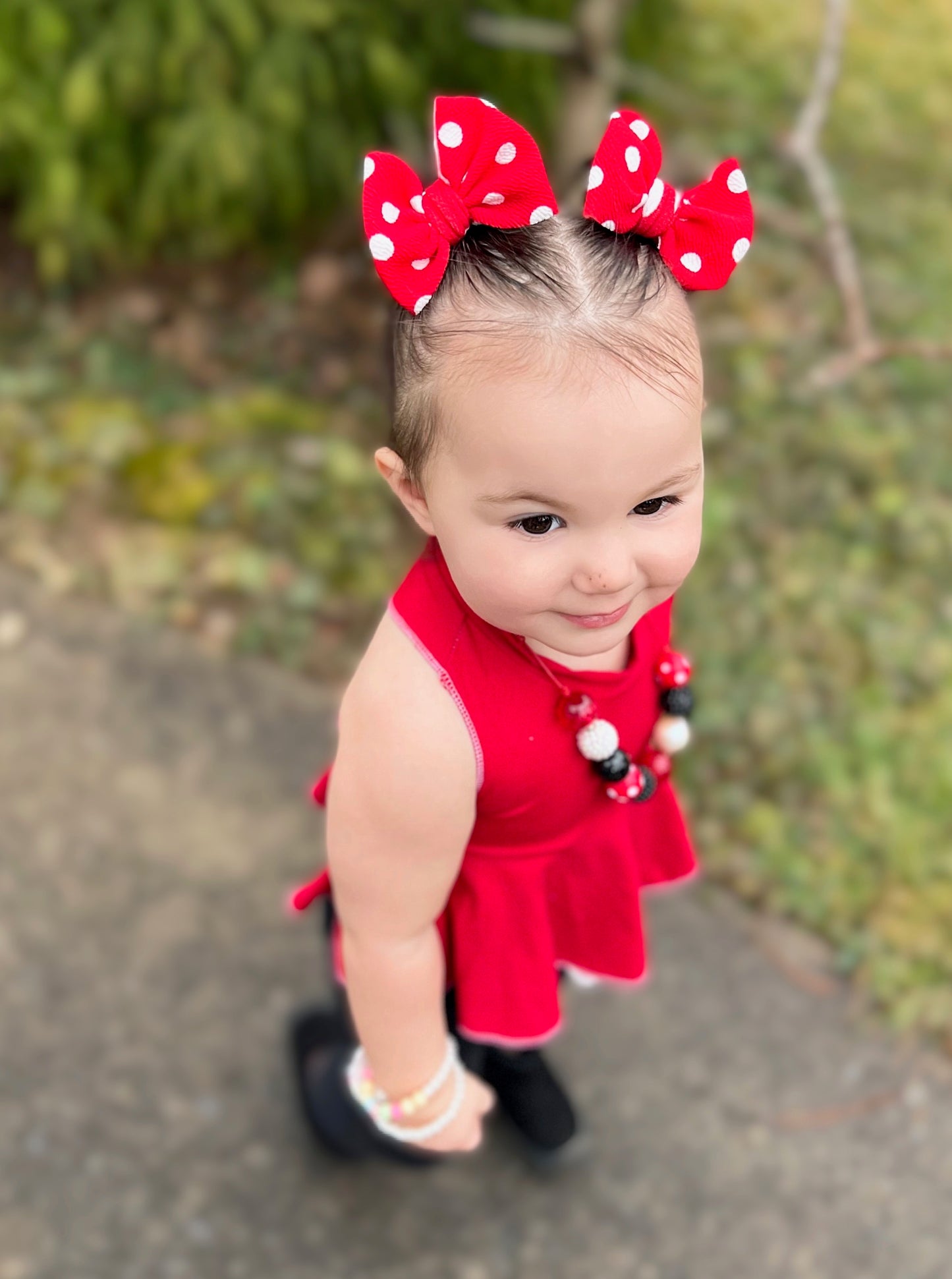 Red w/White Polka Dot Piggies