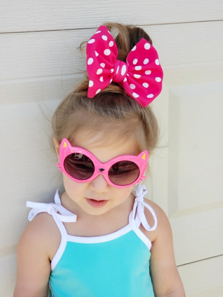 Fuchsia Polka Dot Bows