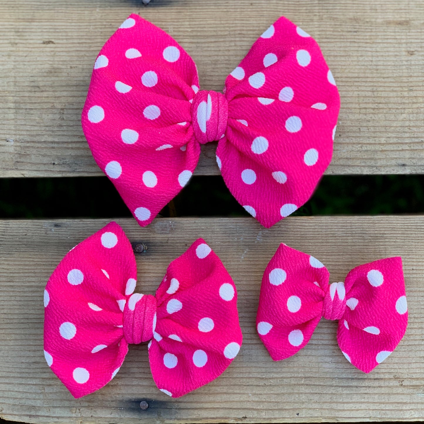 Fuchsia Polka Dot Bows