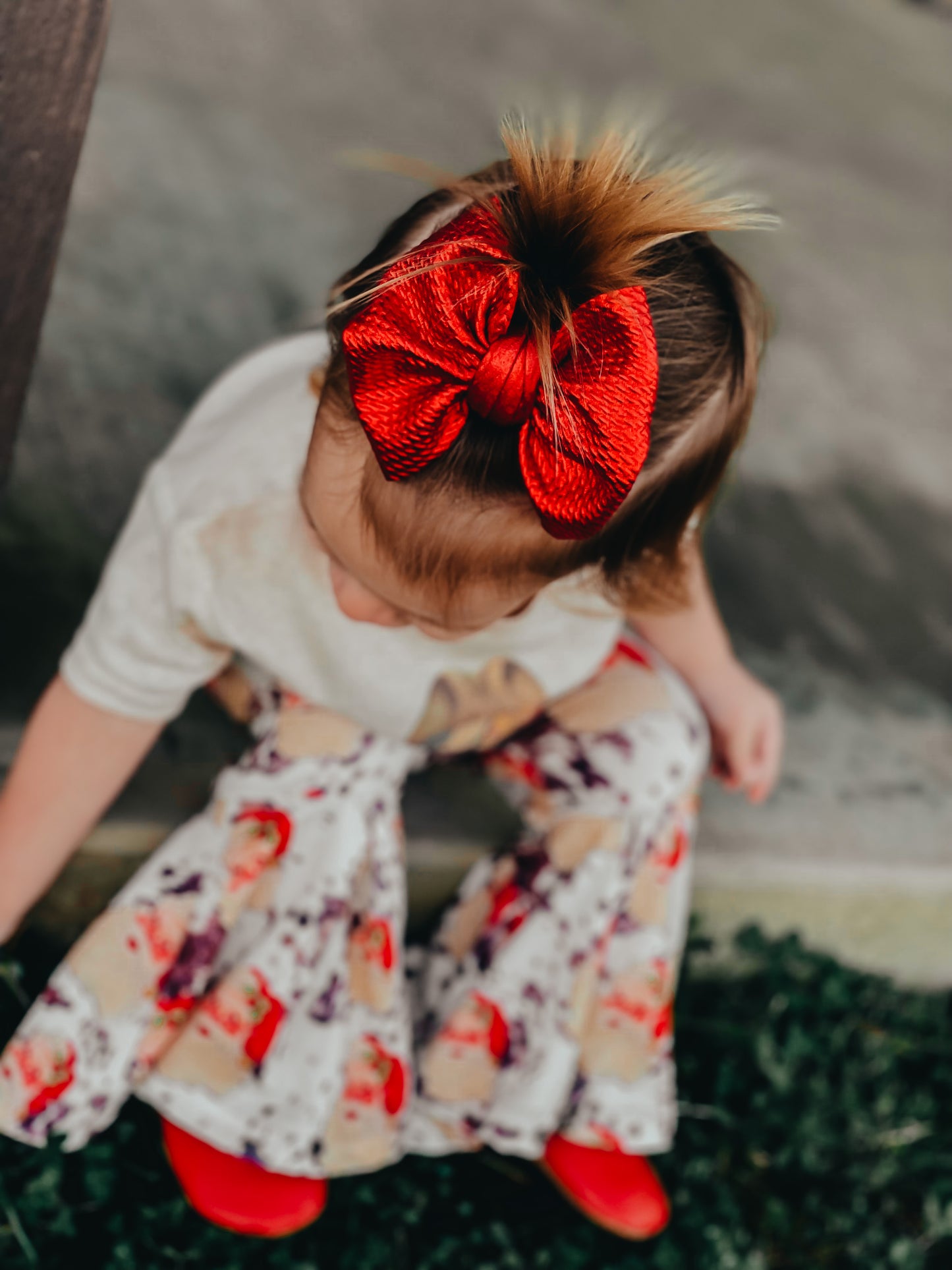 Shiny Red Pleather Bows