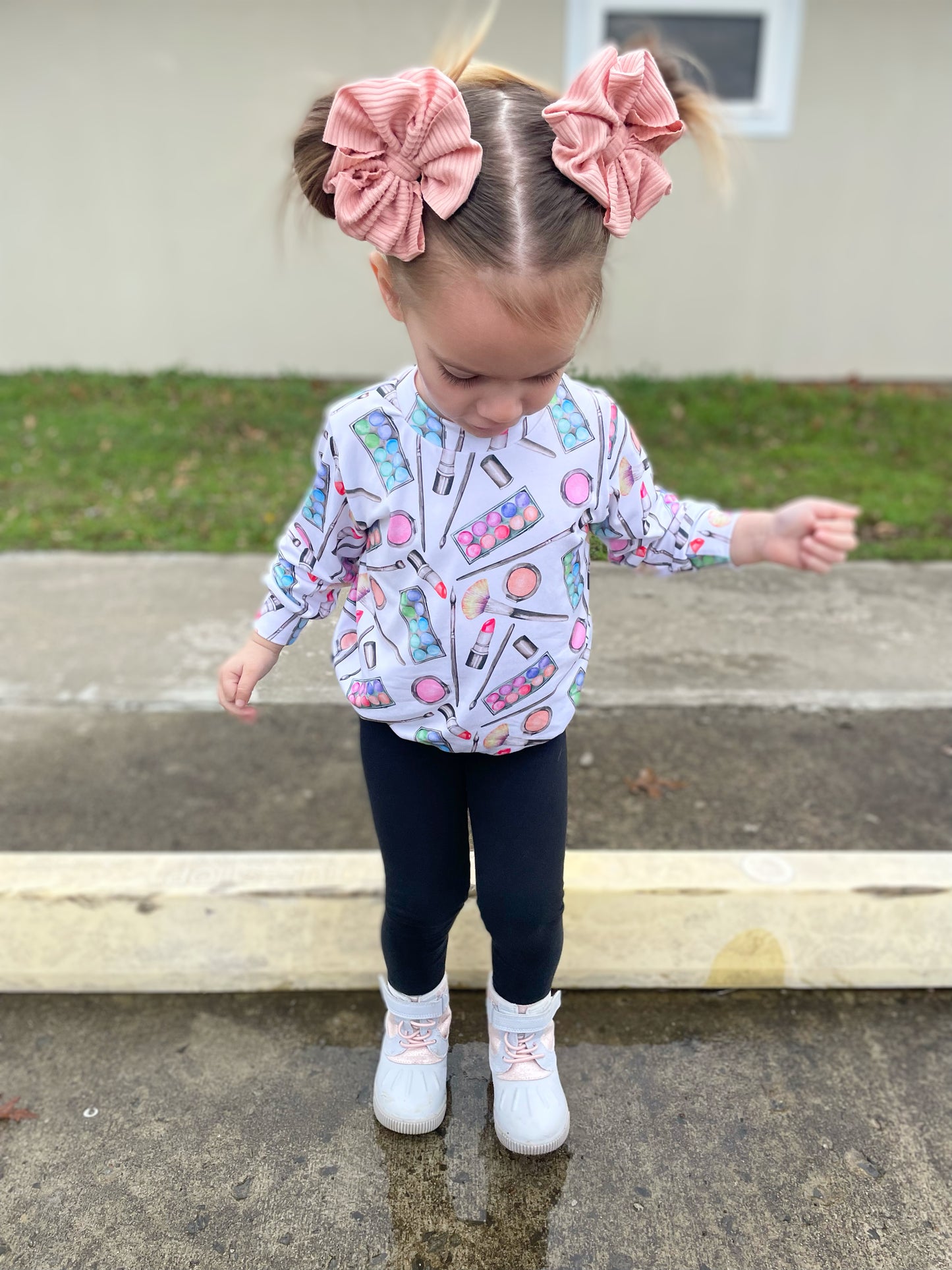 Vintage Pink Ribbed Messy Bows