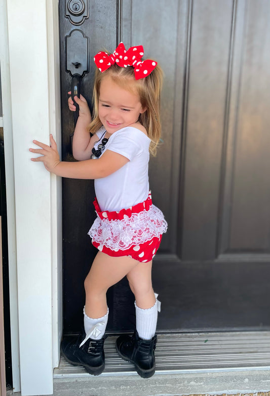 Red w/White Polka Dot Piggies