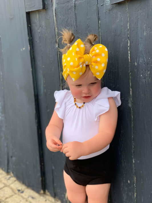 Yellow Polka Dot Headwrap