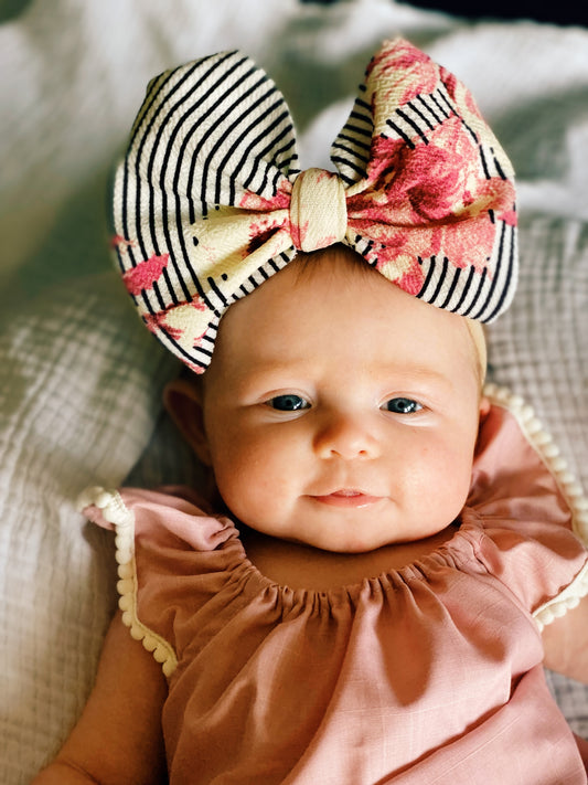 Striped Floral Bows