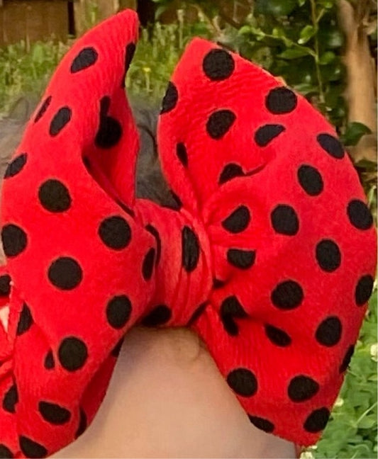 Red w/Black Polka Dots Headwrap