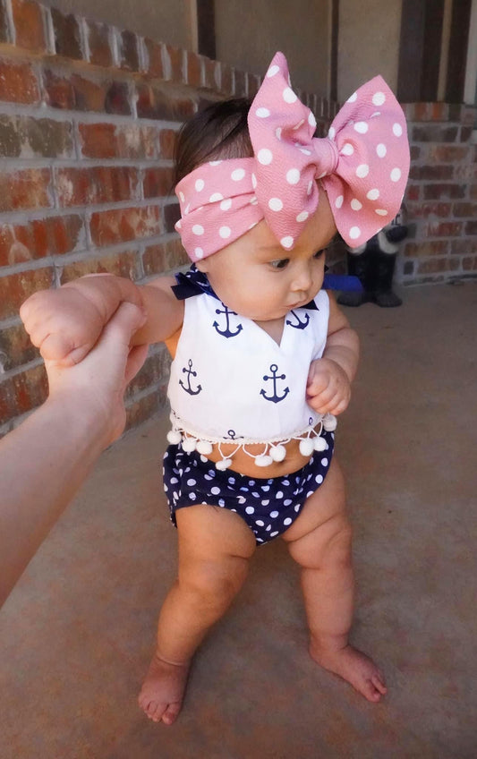 Pink Polka Dot Headwrap