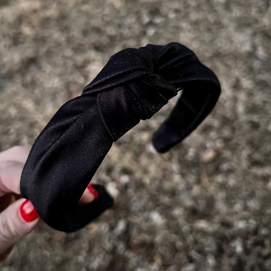 Onyx Satin Headband