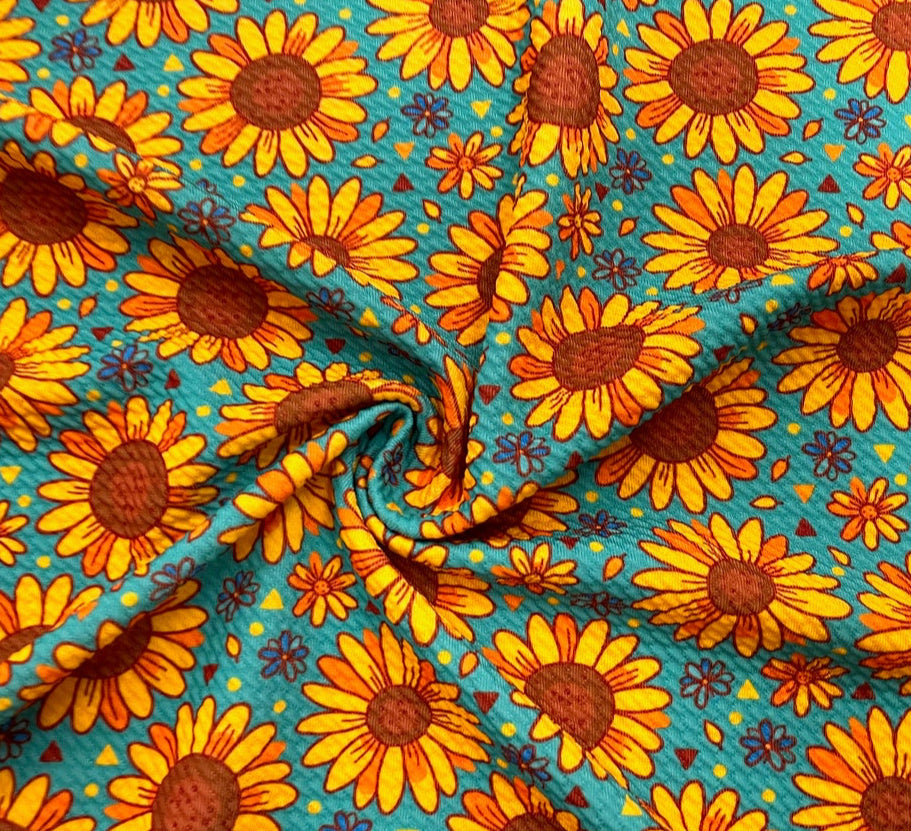 Turquoise Sunflower Pigtails