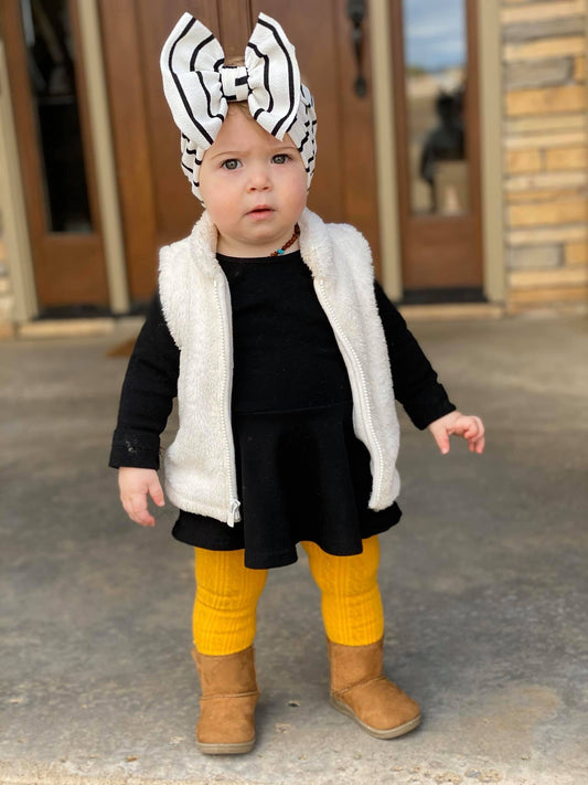White w/Black Stripe Headwrap