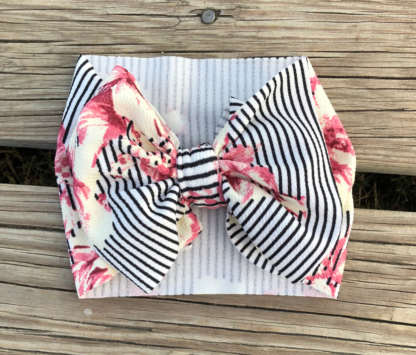 Striped Floral Headwrap